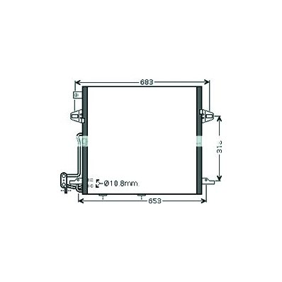 Condensatore per MERCEDES-BENZ M W164 dal 2005 al 2008 Codice OEM 251-500-0054