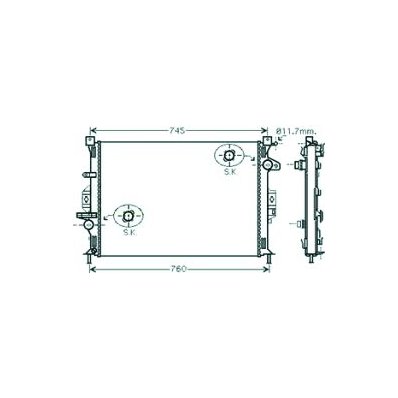 Radiatore acqua per VOLVO XC60 dal 2013 al 2017 Codice OEM 1377541