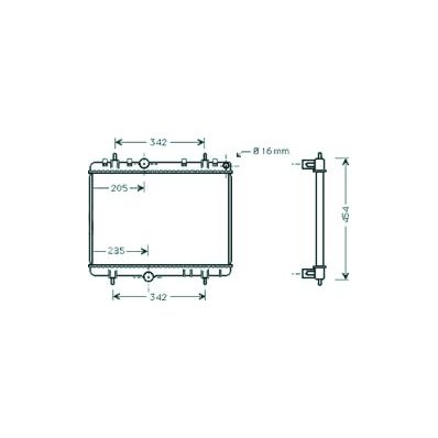 Radiatore acqua per PEUGEOT 307 dal 2005 al 2007 Codice OEM 1330W2