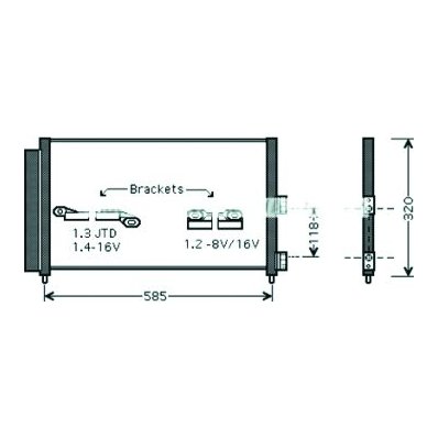 Condensatore per FIAT IDEA dal 2003 al 2012 Codice OEM 51804991