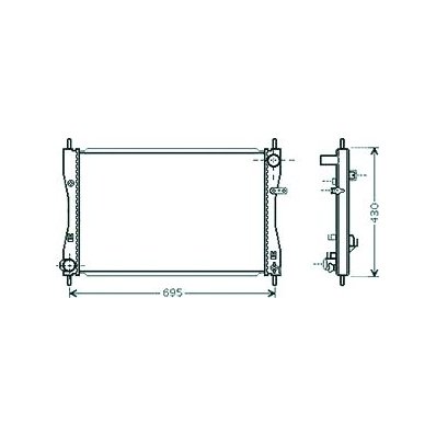 Radiatore acqua per MITSUBISHI COLT dal 2004 al 2008 Codice OEM MN130395