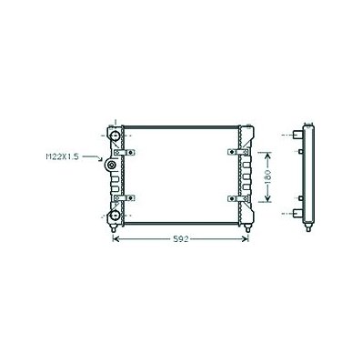 Radiatore acqua per SEAT INCA dal 1995 al 2003 Codice OEM 1H0121253A