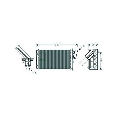 Scambiatore di calore per RENAULT LAGUNA dal 1994 al 1998 Codice OEM 7701038542