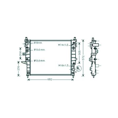 Radiatore acqua per MERCEDES-BENZ M W163 dal 1997 al 2001 Codice OEM 163-500-0003