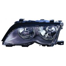 Proiettore nero per BMW 3 E46 dal 2001 al 2005 lato sinistro guidatore