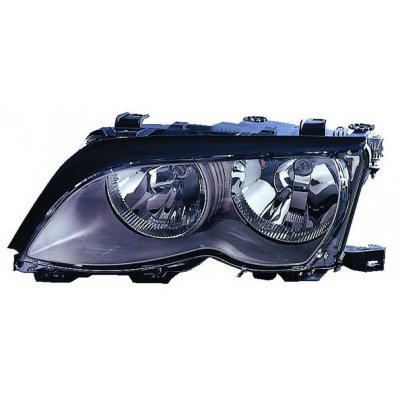 Proiettore nero per BMW 3 E46 dal 2001 al 2005 lato sinistro guidatore Codice OEM 63127165769