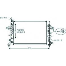 Radiatore acqua per OPEL ASTRA H dal 2004 al 2007