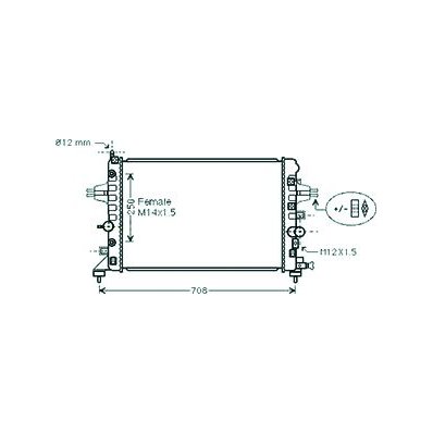 Radiatore acqua per OPEL ASTRA H GTC dal 2005 al 2009 Codice OEM 1300285