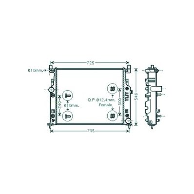 Radiatore acqua per MERCEDES-BENZ M W164 dal 2005 al 2008 Codice OEM 2515000003