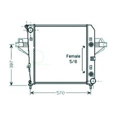 Radiatore acqua per JEEP CHEROKEE dal 2001 al 2004