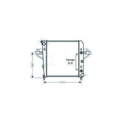 Radiatore acqua per JEEP CHEROKEE dal 2001 al 2004 Codice OEM 52080118AB