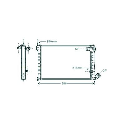 Radiatore acqua per CITROEN XANTIA dal 1993 al 1998 Codice OEM 1301GL
