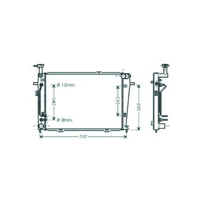 Radiatore acqua per HYUNDAI TUCSON dal 2004 al 2015 Codice OEM 25310-2E400