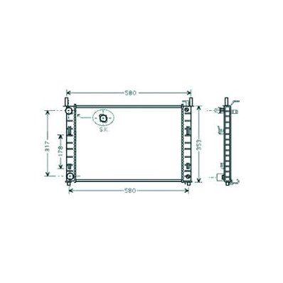 Radiatore acqua per FORD FIESTA MK V dal 2002 al 2005 Codice OEM 1214784