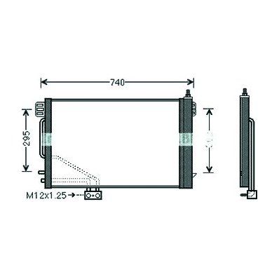 Condensatore per MERCEDES-BENZ C W203 dal 2000 al 2004 Codice OEM A2035001754