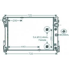 Radiatore acqua per MERCEDES-BENZ C W204 dal 2007 al 2011