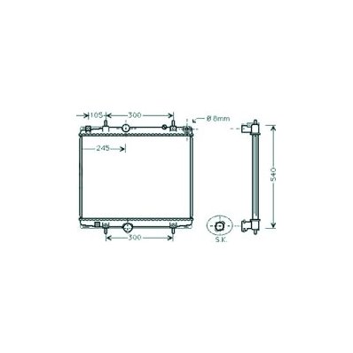 Radiatore acqua per PEUGEOT 807 dal 2002 al 2014 Codice OEM 13300000000