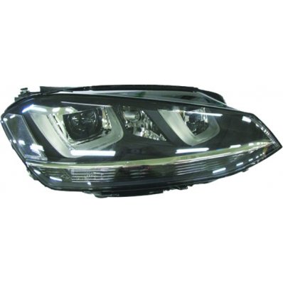 Proiettore xenon parabola nera led per VOLKSWAGEN GOLF  VII dal 2013 al 2016 lato destro passeggero Codice OEM 5G1941754