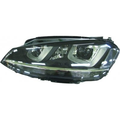 Proiettore xenon parabola nera led per VOLKSWAGEN GOLF  VII dal 2013 al 2016 lato sinistro guidatore Codice OEM 5G1941753