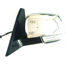 Retrovisore elettrico cromato abbattibile con luce di cortesia per MITSUBISHI PAJERO dal 2006 al 2015 lato sinistro guidatore