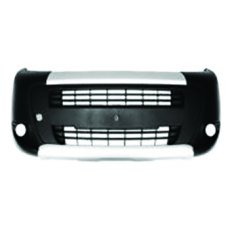 Paraurto anteriore nero con fascia superiore e inferiore argentata per FIAT FIORINO/QUBO dal 2007 al 2015