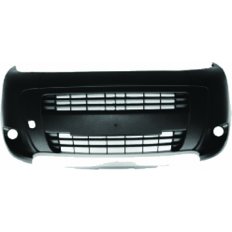 Paraurto anteriore nero con fascia superiore primer e fascia inferiore argentata per FIAT FIORINO/QUBO dal 2007 al 2015