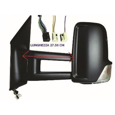 Retrovisore elettrico nero braccio extra lungo cm 27,5 sistema bliss per MERCEDES-BENZ SPRINTER dal 2018 lato sinistro guidatore Codice OEM A9108108502