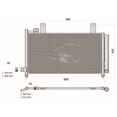 Condensatore per FIAT SEDICI dal 2006 al 2009 Codice OEM 9531055L00