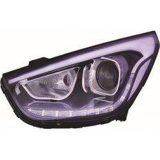 Proiettore nero led DRL per HYUNDAI iX35 dal 2013 al 2015 lato sinistro guidatore