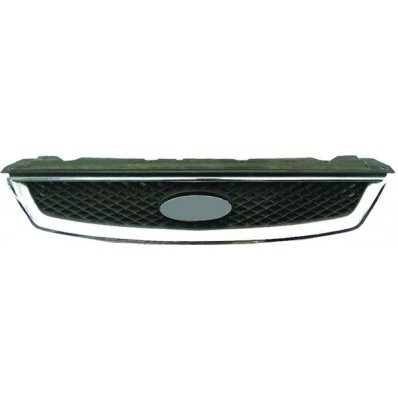 Griglia radiatore nera lucida $cornice cromata per FORD FOCUS dal 2004 al 2008